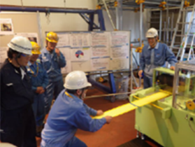 Hands-on safety education on dangers of getting caught in a roller